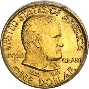 République fédérale des États-Unis d’Amérique (1776-à nos jours). Un dollar mémorial Ulysses S. Grant, sans étoile 1922, Philadelphie.