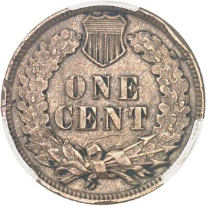 République fédérale des États-Unis d’Amérique (1776-à nos jours). One cent tête d’indien, frappe incuse de revers (full brockage obverse) ND (1864-1909), Philadelphie.