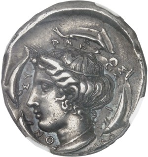 Sicily, Syracuse, second democracy (466-405 BC). Tetradrachm, obverse signed by Euth- and reverse by Phrygillos ND (415-405 B.C.), Syracuse.