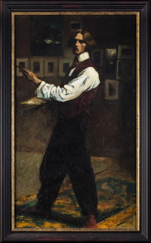 Marian Wawrzeniecki (1863-1943), Autoportret z paletą, 1899