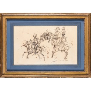 Piotr Michałowski (1800-1855), Szkice jeźdźców i koni (praca dwustronna), 1 połowa XIX wieku