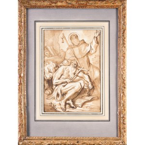 Domenico Piola (1627-1703), Saint-Jérôme pénitent et Saint-Antoine Abbé, 17. storočie