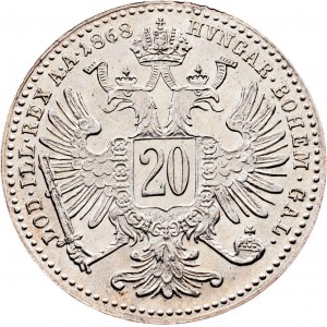 Franz Joseph I., 20 Kreuzer 1868, Vienna