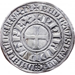 France, 1 Tournois Groschen 1285-1314, Tours