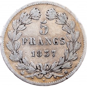France, 5 Francs 1837, Rouen