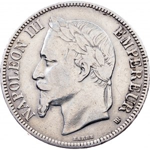 France, 5 Francs 1868, Strasbourg