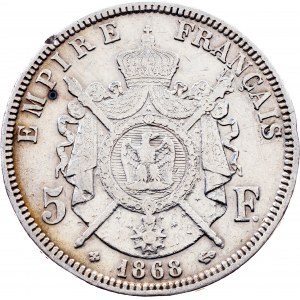 France, 5 Francs 1868, Strasbourg
