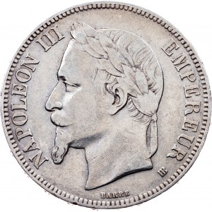 France, 5 Francs 1869, Strasbourg