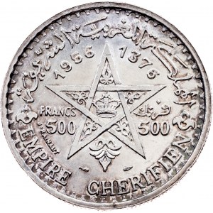 Morocco, 500 Francs 1376 (1956), Paris