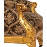 A pair of italian armchairs with footstools Rome, 18th century
