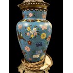 Pair of French cloisonné enamel lamps Early 20th century