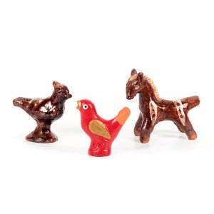 Trzy gwizdki ceramiczne