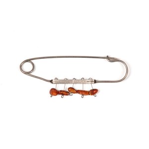 Brooch with amber, 1970s.