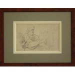 Jan Matejko(1838 Krakow-1893 Krakow),Two-sided sketch-Portrait of a man