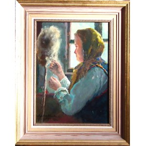 Witold Minkiewicz (1899 Vilnius-1991 Danzica), Góralska prządka, 1987