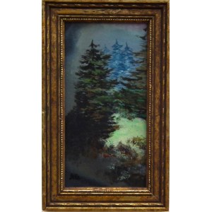 Stanislaw Galek(1876 Mokrzyska-1961 Zakopane),Spruces in the Tatra Mountains,1899