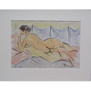 Tymon Niesiołowski(1882 Lviv-1965 Torun),Nude lying backwards