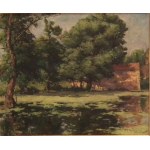 Michal Gorstkin-Wywiórski(1861 Warsaw-1926 Berlin),Landscape with a pond,1927 em