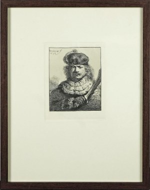 Rembrandt Harmenszoon van RIJN (1606 Lejda - 1669 Amsterdam) Self-Portrait with Raised Sabre (Autoportret z podniesioną szablą - 1654)