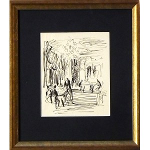 Antoni Uniechowski(1903 Wilno-1976Warszawa),Rysunek z cykluUniechowski opowiada...,1975