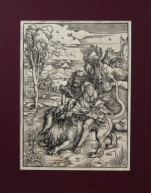 Albrecht Dürer (1471-1528),Samson walczący z lwem