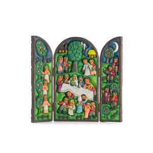 Andrzej Wojtczak (né en 1945 à Kutno), Triptyque - un mariage à la campagne, 2013