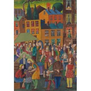 Paweł Wróbel (1913 Katowice-Szopienice - 1984 ), On the Market, 1972