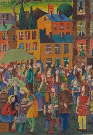 Paweł Wróbel (1913 Katowice-Szopienice - 1984 ), Na rynku, 1972