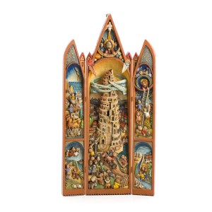Eugeniusz Zegadło (b. 1943), Triptych - Tower of Babel, 2019