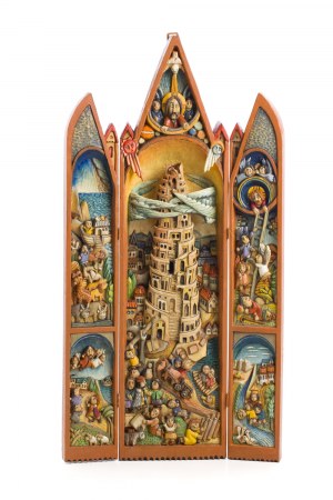 Eugeniusz Zegadło (ur. 1943), Tryptyk - Wieża Babel, 2019