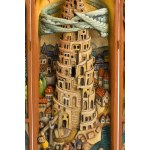 Eugeniusz Zegadło (b. 1943), Triptych - Tower of Babel, 2019