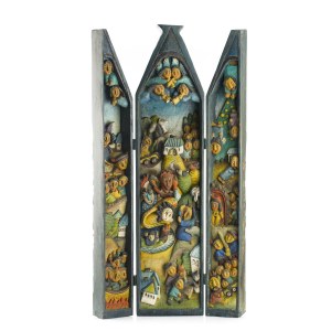 Eugeniusz Zegadło (né en 1943), Triptyque - La tentation de saint Antoine, 1985