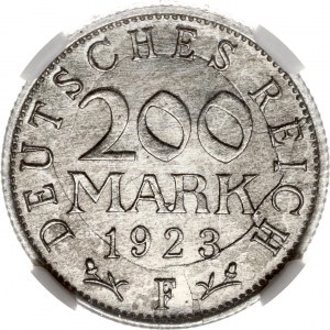Germany Weimar Republic 200 Mark 1923 F NGC MINT ERROR MS 65