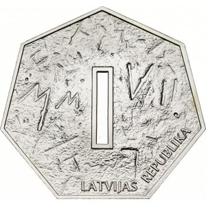 Latvia 1 Lats 2007 Coin of Digits