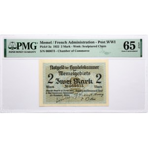 Memel 2 Mark 1922 PMG 65 Gem Uncirculated EPQ
