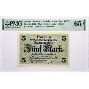 Memel 5 Mark 1922 PMG 65 Gem Uncirculated EPQ
