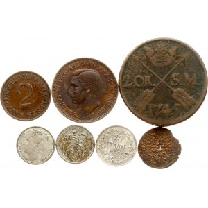 Netherlands 10 Cents 1903 with Coins of Different Countries Lot of 7 coins