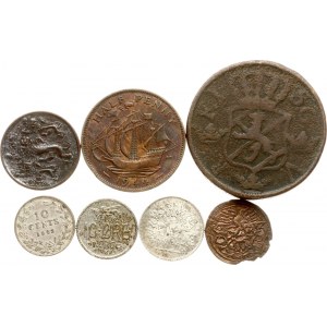 Netherlands 10 Cents 1903 with Coins of Different Countries Lot of 7 coins