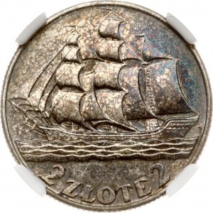 Poland 2 Zlote 1936 Gdynia Seaport NGC AU 58