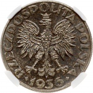 Poland 2 Zlote 1936 Gdynia Seaport NGC AU 58