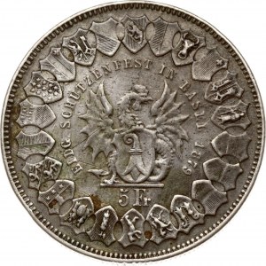 Švajčiarsko 5 frankov 1879 Bazilejský strelecký festival