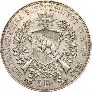 Schweiz 5 Franken 1885 Berner Schützenfest