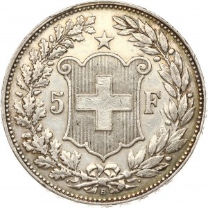 Švajčiarsko 5 frankov 1907 B Hlava Helvécie