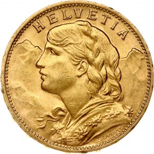 Švajčiarsko 20 frankov 1914 B Vreneli