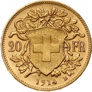 Švajčiarsko 20 frankov 1914 B Vreneli