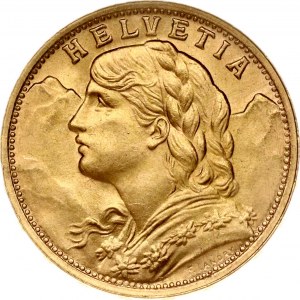 Switzerland 20 Francs 1935 LB Vreneli