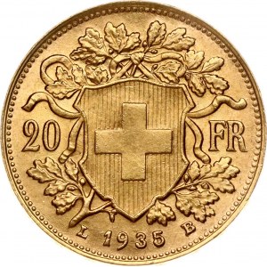 Switzerland 20 Francs 1935 LB Vreneli