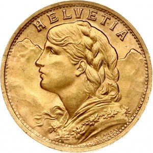 Switzerland 20 Francs 1947 B Vreneli