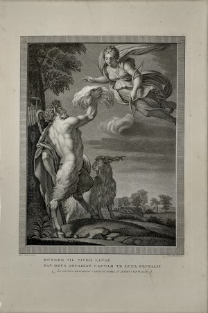 Annibale CARRACCI (1560-1609), Zaloty Pana (tyt. oryg.: „Munere sic niveo lanae, Pan deus Arcadiae Captam te Luna fefellit”), ok. 1810
