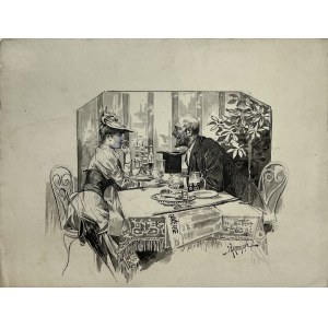 Isak ÅKERMARK (1857-1903), W kawiarni - różnica wieku, ok. 1900